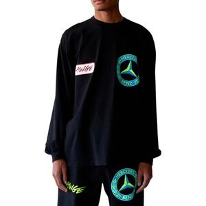AWGE Mercedes Benz ASAP Rocky Long Sleeve T-shirt Mens Size Small Black